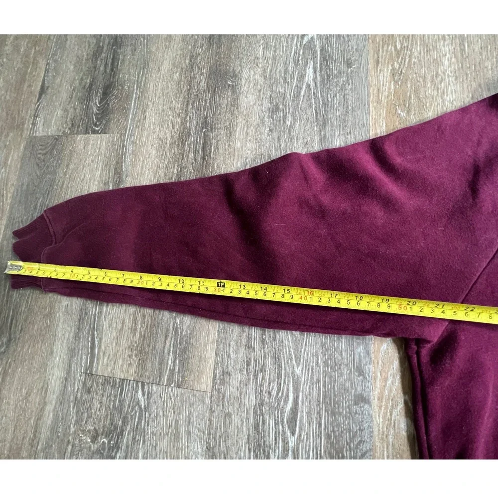 Adidas Hoodie Mens XL Maroon Burgundy Trefoil Logo Pullover Sweatshirt
